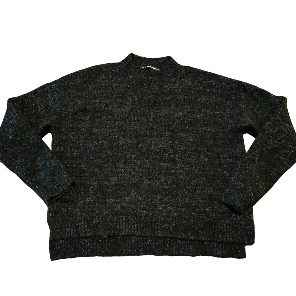 Brandy Melville Brianna Charcoal Grey Wool Blend‎ Oversized Crew Neck Sweater OS